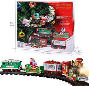 Juego de tren eléctrico de Navidad, vehículo de juguete con pilas, juguetes de ranura de ferrocarril con luces, sonidos, decoración de vacaciones, regalo para niños - Product Image 6