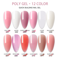 Gel Polyacrylique HS Private Label Non Toxique 185 Couleurs 15ml pour Extension Rapide des Ongles, Fournitures pour Ongles, Service OEM
