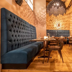 Design classique cabine haute canapé velours tufté cabine sièges discothèque meubles table et chaises pour <span class=keywords><strong>bar</strong></span> - Product Image 1