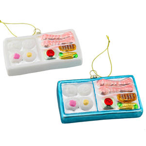 Ornements en verre soufflé de Noël Salle à manger Boîte de caviar de <span class=keywords><strong>poisson</strong></span> en conserve Arbre de Noël Boules en verre Ornements multicolores - Product Image 2