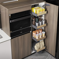 Luxuriöse Moderne Weiße Holzgrifflose Küchenschränke Küchenmöbel Mit Vorratsschrank für Zuhause