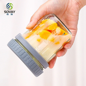 Recipientes <span class=keywords><strong>para</strong></span> Avena Nocturna con Tapa y Cuchara, Vasos Herméticos <span class=keywords><strong>para</strong></span> Llevar <span class=keywords><strong>para</strong></span> Cereal, Yogur y Parfait, 350ML 650ML - Product Image 3