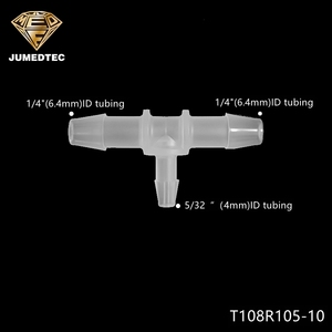 Raccord en T réducteur 3 voies JU Factory, raccord cannelé pour tuyau 1/4"x1/4"x3/16" ID, connecteur en plastique - Product Image 3