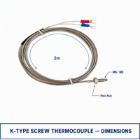 Sonde de température de type K et de type E M6 M8 avec contrôleur numérique et câble d'extension pour machines plastiques