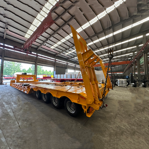 Remolques de camión de remolque de cama semibaja de 4 ejes de 80 toneladas <span class=keywords><strong>para</strong></span> un transporte eficiente de carga pesada a granel - Product Image 6