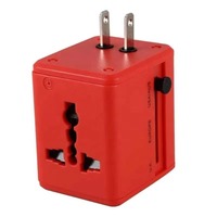 Convertisseur universel multifonction Adaptateur de prise d'alimentation de voyage pour prise USB (rouge)