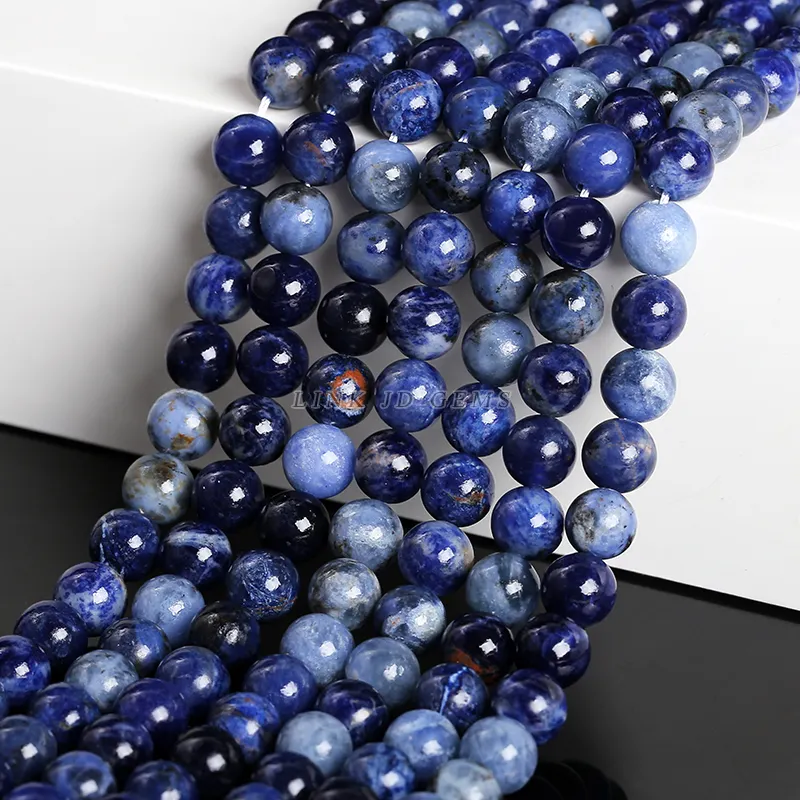 Cuentas de sodalita Natural de alta calidad, piedra azul mate, cuentas de piedras preciosas facetadas para pulsera, collar, accesorios para fabricación de joyas