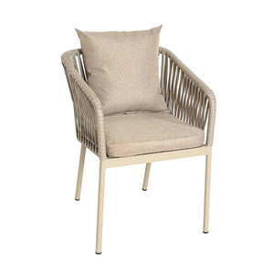 Silla de Ratán Contemporánea para Exteriores con Cojín, Estructura de Aluminio, Muebles de Jardín Duraderos e Impermeables - Product Image 1