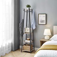 Porte-manteau moderne en métal et bois, porte-vêtements en fer, étagère de rangement pour chaussures avec cintres pour meubles de maison, pour couloir, salon
