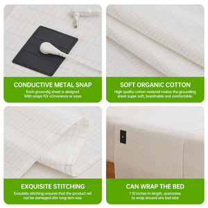 環境に優しい5%銀配合アースシート、静電気防止導電性、炎症軽減、家庭用アース接続ベッドシーツ - Product Image 4
