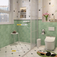 Vente flash : Carreaux de sol mats pour salle de bain, motif patte de chaton noir, 300x300