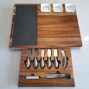 ชุดเขียงหั่นชีสแผ่นไม้ไผ่พร้อมมีดชุดเขียงและชุดมีด - Product Image 6