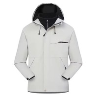 Veste bomber à capuche réversible en polaire unisexe personnalisée pour l'hiver, 3 en 1, teinte unie, imperméable, coupe-vent, softshell pour l'extérieur