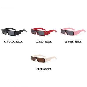 Lunettes de soleil Y2K à monture rectangulaire petite, avec logo personnalisé, verres monobloc, protection UV400, pour hommes et femmes, collection mode 2025 - Product Image 4