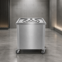 Conteneur de service pour cantine, en acier inoxydable, isotherme, sur chariot, avec couvercle et freinage sur quatre roues, pour aliments chauds, personnalisable