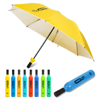 Parapluie Automatique Enfants Parasol coupe-vent Bouteille Parapluie Pluie Petit Parapluie de Poche Coupe-vent Clair Soleil Tête Hommes Avec 3 Plis