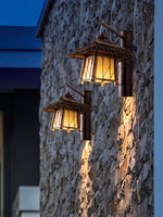 Lampe murale LED rétro japonaise en bambou tressé et acrylique, blanc chaud, étanche IP65, pour cour, zones résidentielles et salons de thé