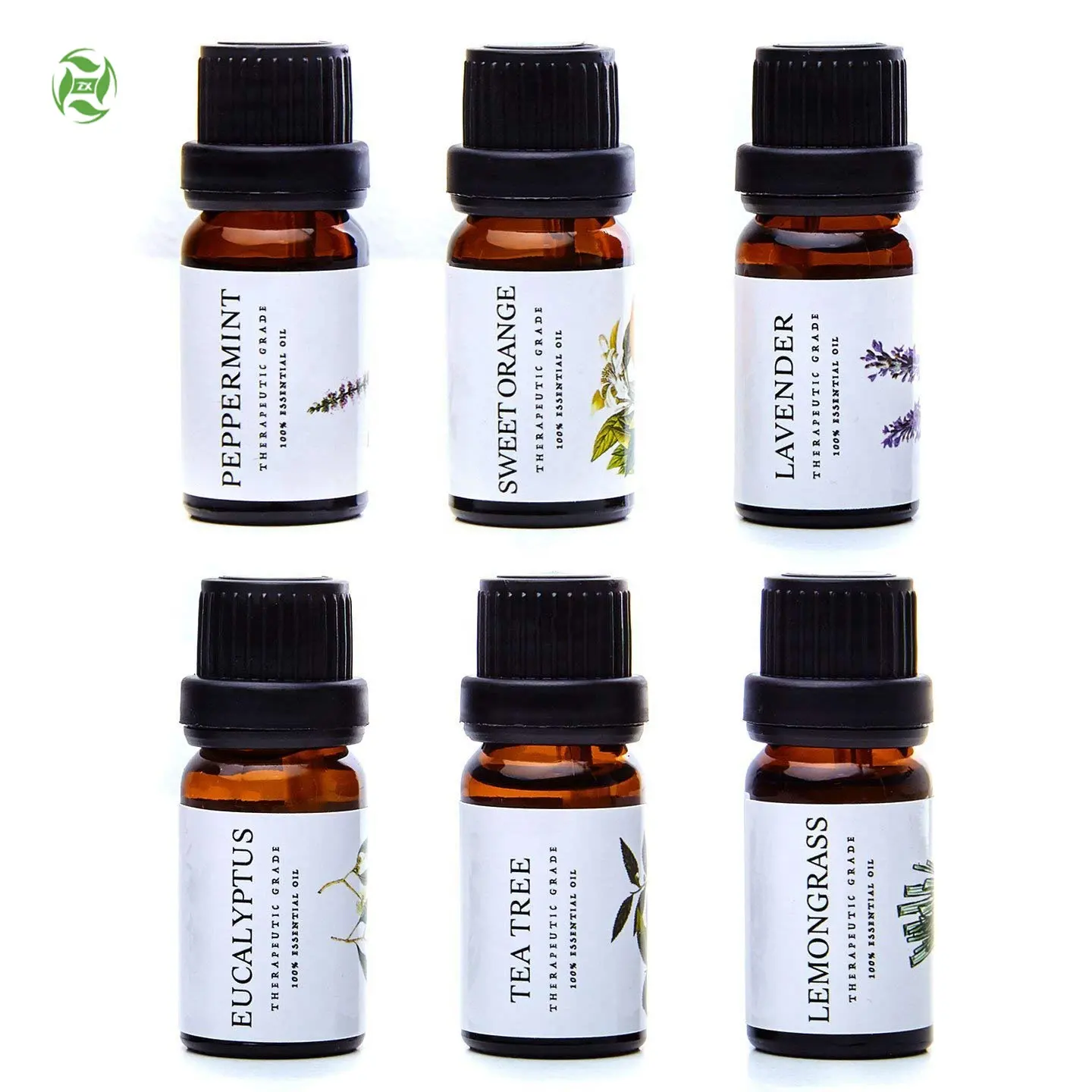 OEM Conjunto de Óleos Essenciais de Aromaterapia 100% Pure & Natural 6/10ml Hortelã, Lavanda, Eucalipto, laranja, Árvore do Chá, Lemongrass