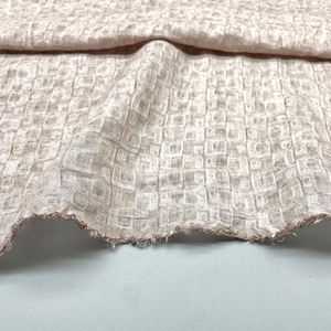 Gris <span class=keywords><strong>Rosa</strong></span> Patrón oscuro Jacquard geométrico Tencel Tela de cáñamo Primavera y verano Cheongsam Hanfu Tela - Product Image 2