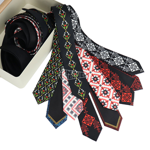 Fabricants de motifs Tatreez Cravates en polyester à impression personnalisée Cravates de luxe pour hommes Corbatas Para Hombres pour hommes - Product Image 1