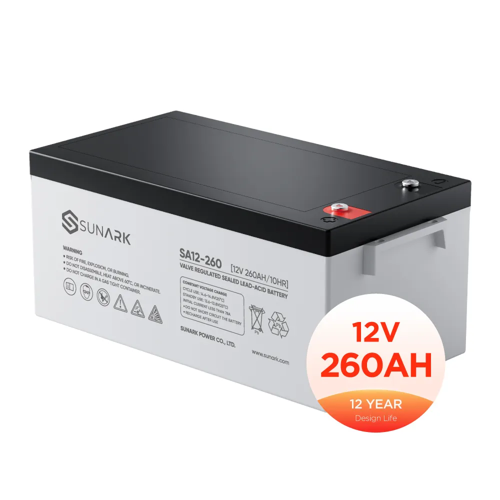 SunArk-Batería de repuesto de ácido de plomo, 250Ah, 250Ah, 12V, 200 V, mantenimiento gratuito