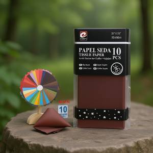 กระดาษทิชชู่เออร์ปสล์ 50x66 ซม. สีกาแฟ อุปกรณ์งานฝีมือ 10 ชิ้น - Product Image 3