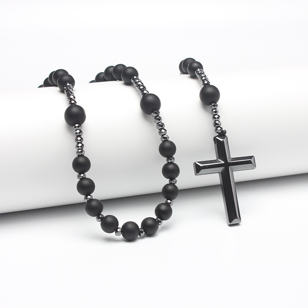 Matte black imitation agate