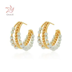 Grace Hot Sales Low Price 14K Gold Plate Jewelry And Earrings Set Wholesale Women Earrings Jewelry Normal