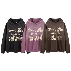 Sublimation Hoodies Unisex Plain Hong Kong Style Fashion Brands Cotton Spandex Casual Straight Drop Shoulder Plus Size Hoodies