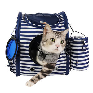 Sac à dos pour animaux de compagnie tendance, fermeture éclair, rembourrage multi-structure, matériau en maille polyester, pratique pour les petits chiens et chats, respirant - Product Image 5
