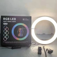 Led Selfie Fill Light ringlight streaming en direct support de téléphone vidéo réglable RGB anneau lumineux pour la prise de vue vidéo tiktok youtube