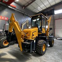 2.5 Ton EPA Engine Backhoe Loader 4x4 Wheel Loader 75 kW Hidrolik KYB 1 Tahun Mesin Konstruksi Efisiensi Tinggi AWT388