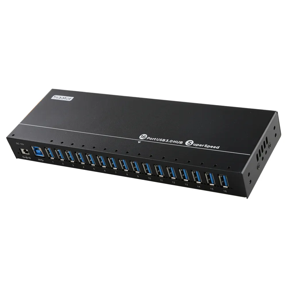 Sipolar a-316 multi port hub usb 3.0 16 ports with power switch for charging and sync