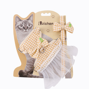 Harnais pour chat Zichen avec robe tutu et nœud papillon réglable pour petits chats, vêtements pour animaux de compagnie, tenue tendance - Product Image 4
