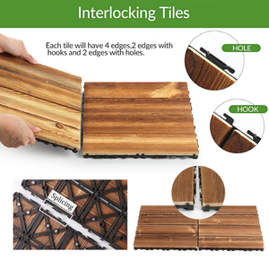 Plancher de terrasse en composite bois-plastique moderne, dalles de terrasse emboîtables - Product Image 3