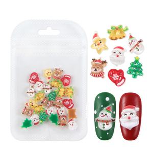 30 piezas 3D Navidad 30 piezas resina armadura accesorios muñeco de nieve alce <span class=keywords><strong>manicura</strong></span> decoraciones árbol transfronterizo <span class=keywords><strong>manicura</strong></span> <span class=keywords><strong>francesa</strong></span> - Product Image 6