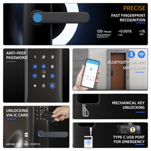 Lcostar güvenlik su geçirmez düşük fiyat uzaktan parmak izi dijital tuş kod akıllı kilit kapı beyaz ile Nfc/bluetooth - Product Image 2