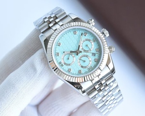Reloj Mecánico Cronógrafo con Bisel de Acero Tipo Cósmico, Esfera Blanca con Marcadores de Diamantes, Reloj Clásico Versátil de Lujo para Hombre - Product Image 3