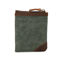 Dompet Lipat dua Vintage desainer kapasitas besar klip uang pendek ritsleting pemegang kartu kredit wanita wanita dompet kanvas Pria Wanita