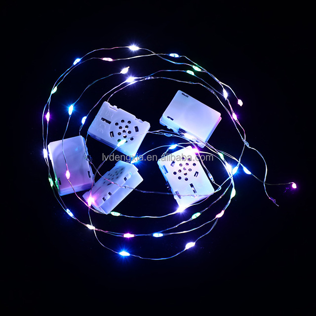 Music Boxes String Light LED Garlands Holiday String Mini Copper Wire Fairy Starry Lights for Christmas Decor Sound Button