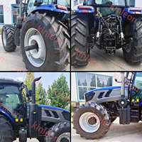 Tractor Agrícola KINLEON 4WD con Implementos, Motor Diésel de Alta Eficiencia de 50-200HP, Certificado CE para Uso en Granjas, Huertos y Jardines
