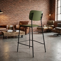 Tabouret de bar nordique avec siège en plastique PP et structure métallique, chaise haute pour café, restaurant, îlot de cuisine, salle à manger, bureau, usage commercial