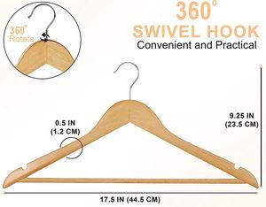 Perchas de madera de nuevo estilo, alambre de acero, tendedero de ropa, soporte de exhibición para tienda de ropa - Product Image 3