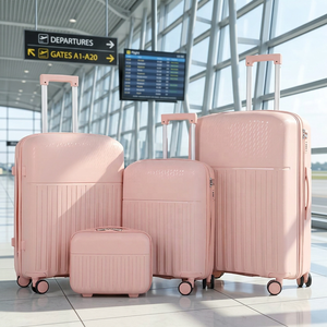 Ensemble de bagages de luxe nouvelle mode grande capacité en PP, 3 pièces (20, 24, 28 pouces) avec serrure et fermeture éclair - Product Image 2