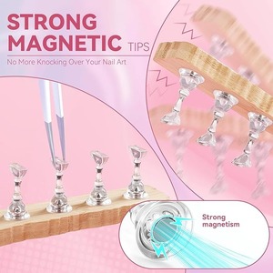 Acrylic Portable Nail Holder with Magnetic Base for Salon & DIY Use-Professional Nail Art Display Stand - Product Image 3