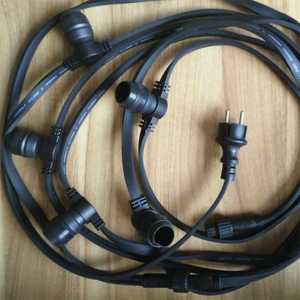 Guirnalda de goma conectable AC220V 100M IP65 E27 Luz de cadena de patio vintage E27 B22 base al aire libre festón Luz de cinturón de patio - Product Image 6