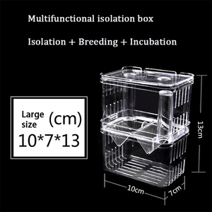 Caja de plástico transparente para acuario, recipiente de cría de peces acrílico, <span class=keywords><strong>doble</strong></span> Guppies, incubadora de incubar, aislamiento para el hogar - Product Image 6
