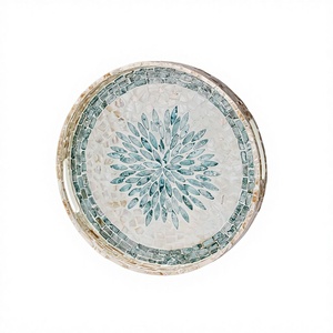 Plateau de service moderne en os incrusté de nacre – Décoration d'intérieur multifonctionnelle, cadeau à prix abordable - Product Image 1