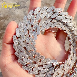 Heren Sieraden Hiphop Iced 16Mm 925 Zilver Wit Goud Miami Cubaanse Schakel Ketting Luxe Moissanite Cubaanse Ketting - Product Image 6