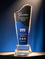 Trophée en cristal avec gravure de logo personnalisé, récompenses de reconnaissance pour les compétitions sportives, les réunions annuelles d'entreprise, les souvenirs et les cadeaux